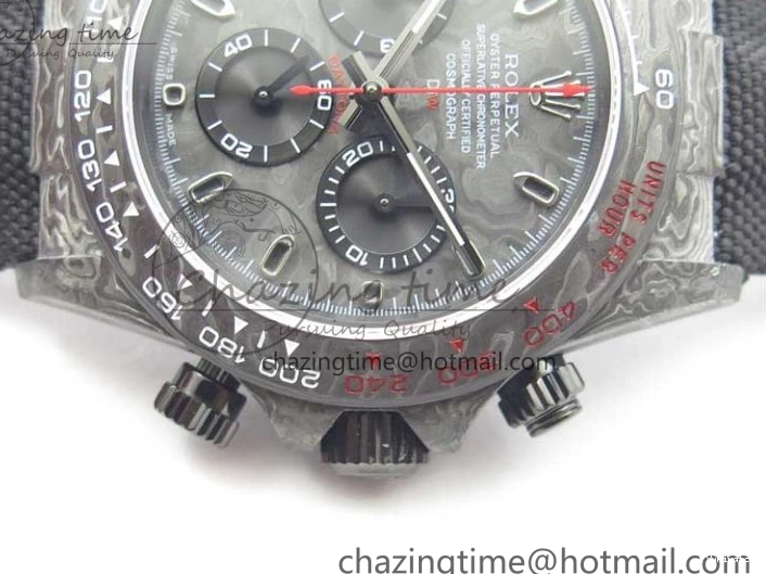 Red Carbon Daytona Carbon on Strap Hand OMF Dial Edition Nylon Black Black A4130 Best DIW 1121